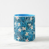 Palm Leaves Blue Pattern Mok (Midden)