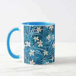 Palm Leaves Blue Pattern Mok