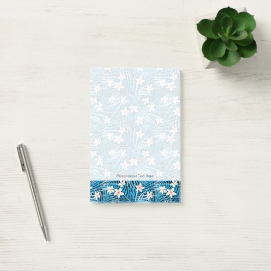 Palm Leaves Blue Pattern Post-it® Notes (Kantoor)