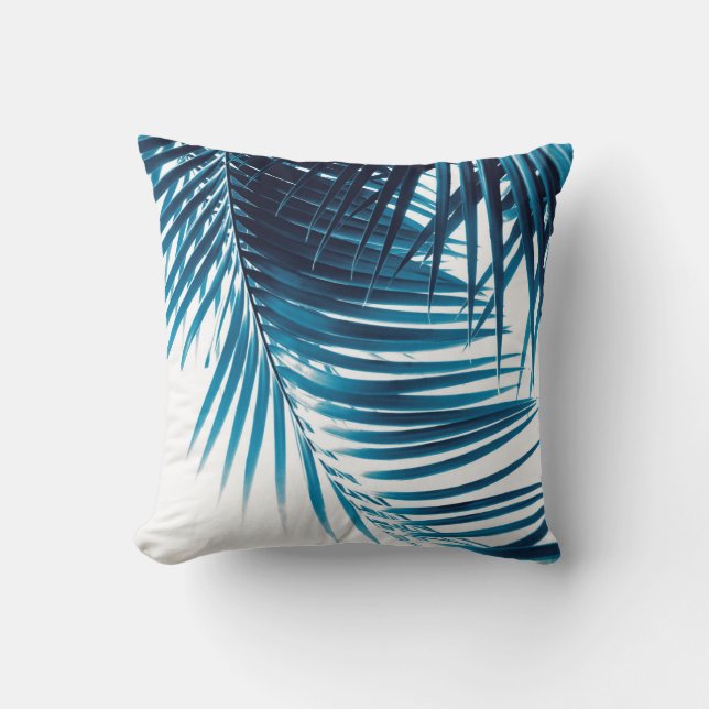 Palm Leaves Blue Vibes #1 Kussen (Voorkant)