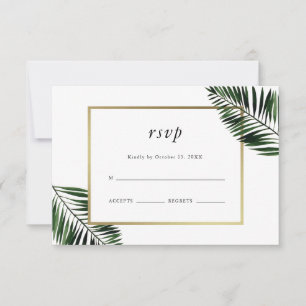Palm Leaves Bruiloft RSVP Kaartje