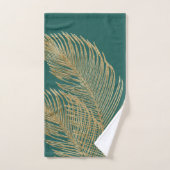 Palm Leaves Finesse Line Art met Gold Foil #4 Bad Handdoek (Handdoek)