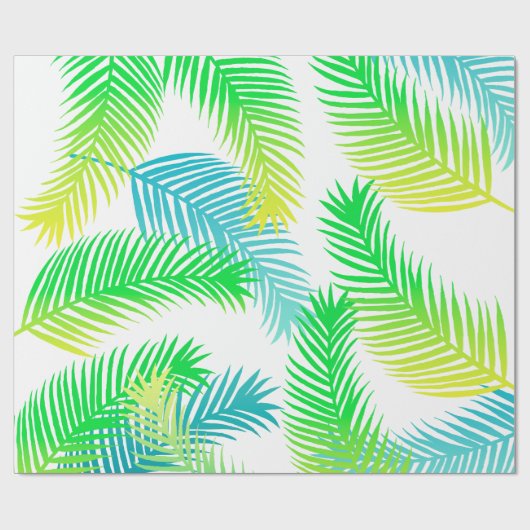 Palm Leaves Patroon Wrapping Papier – Tropische Gi (Vlak)