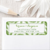 Palm Leaves Tropical Beach Wedding Etiket (Insitu)