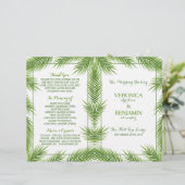 Palm Leaves Tropical Beach Wedding Programme (Staand voorkant)