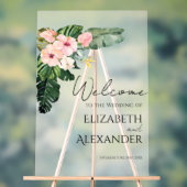 Palm Leaves Tropical Wedding Welkom Acryl Teken Acryl Bord (Neutraal)