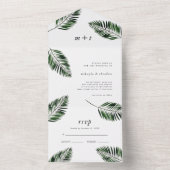 Palm Leaves Wedding All In One Uitnodiging (Binnen)