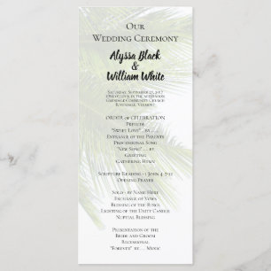 Palm Leaves Wedding Ceremony Tall Program Programma