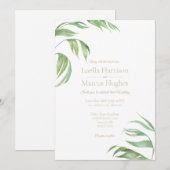Palm Leaves Wedding Invitation (Devant / Derrière)