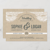 Palm Leaves Wedding Invitations Kaart (Voorkant / Achterkant)