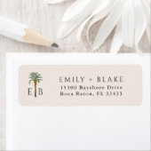 Palm Logo Tropical Monogram Personalized Etiket (Insitu)