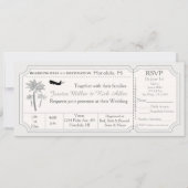Palm Mariage Destination Ticket Invitation RSVP (Devant)