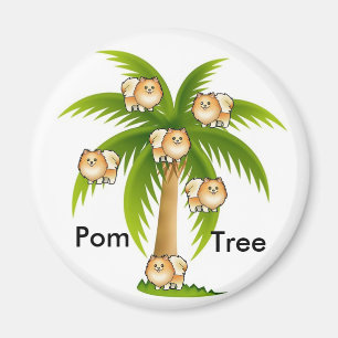 Palm met Pomeranians Magneet
