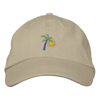 Palm met zon geborduurde pet