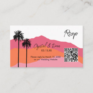 Palm Modern RSVP Bijkaart (roze) Informatiekaartje