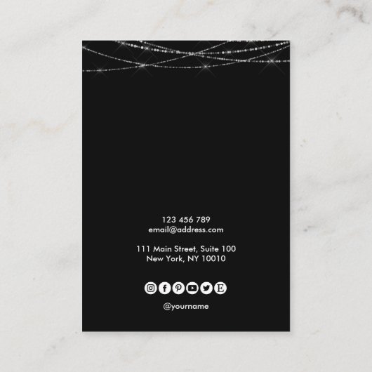 Palm Monstera Leaf Earring lijst display voeg logo Visitekaartje (Achterkant)