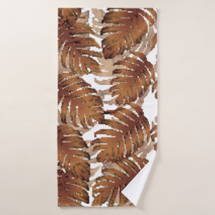 Palm Monstera Motif sans couture. Tropi blanc oran