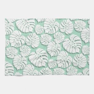 Palm monstera naadloos patroon 3 theedoek