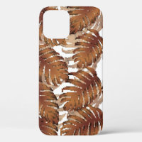 Palm Monstera naadloos patroon. Oranje witte Tropi