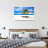 Palm op White Sand Beach Canvas Afdruk (Insitu (Slaapkamer))