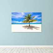Palm op White Sand Beach Canvas Afdruk (Insitu (Houten vloer))