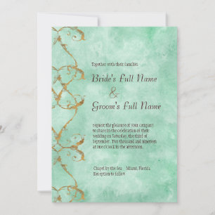 Palm Paradise - Aqua bruiloft uitnodiging