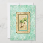Palm Paradise - Aqua Faire-part de mariage (Dos)