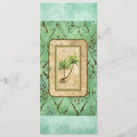 Palm Paradise - Blauw Groen Huwelijksprogramma Kaa Programma (Achterkant)