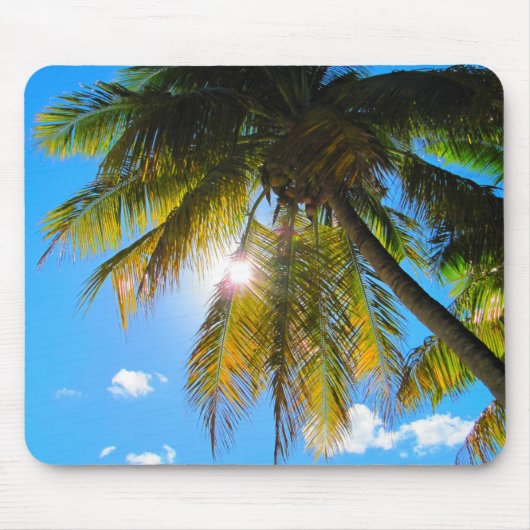 Palm Paradise Blue Sky Sunshine Muismat (Voorkant)