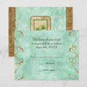 Palm Paradise - Cartes de réponse Aqua RSVP (Devant / Derrière)