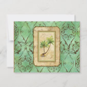 Palm Paradise - Cartes de réponse RSVP Vert Bleu (Dos)