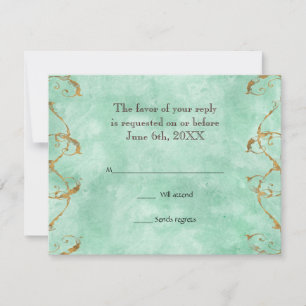 Palm Paradise - Cartes de réponse RSVP Vert Bleu