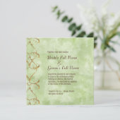 Palm Paradise - Faire-part de mariage verte (Debout devant)