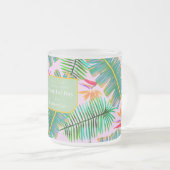 Palm Paradise Pink Matglas Koffiemok (Voorkant rechts)