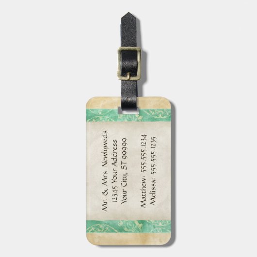 Palm Paradise Tropical Beach Bestemming Bruiloft Bagagelabel (Voorkant verticaal)