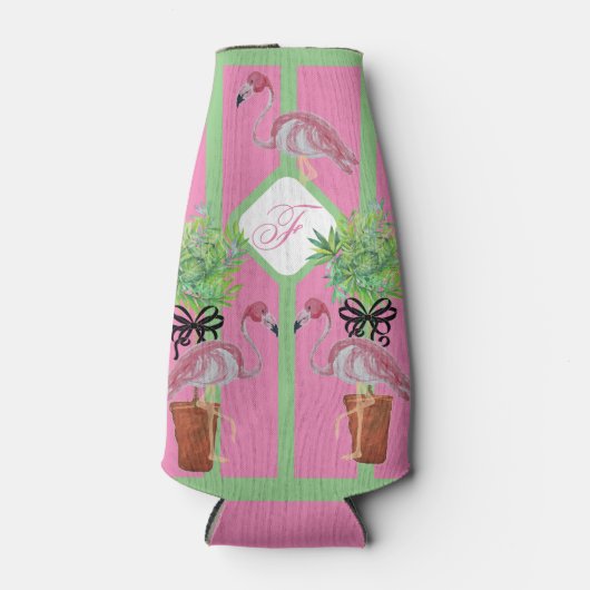 Palm Pink Flamingo Flamingos Terra Cotta kan Flesjeskoeler (Voorkant)