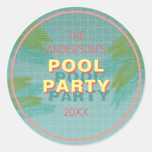 Palm Pool Party Stickers (Voorkant)