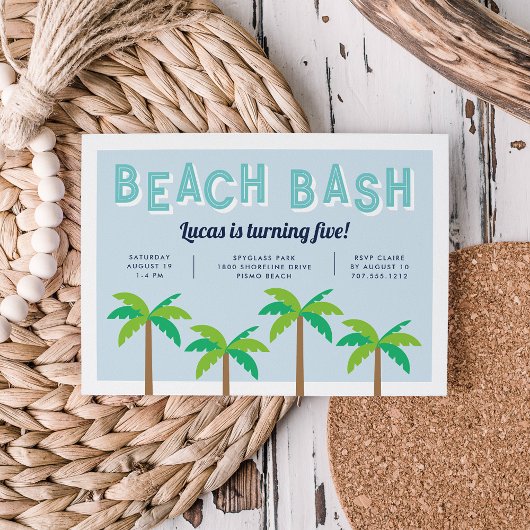 Palm Pop | Plage Anniversaire Fête Invitation