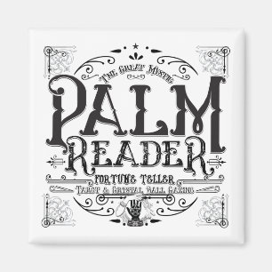 Palm Reader Vintage Magic Fortune Teller Sign Magneet