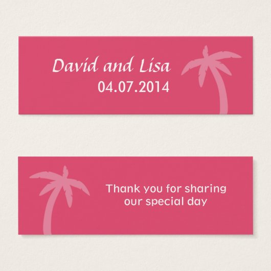 Palm rose Mariage de plage tropicale (Devant & derrière)