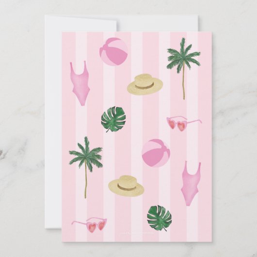 Palm Royale Invitation de fête d'anniversaire (Dos)