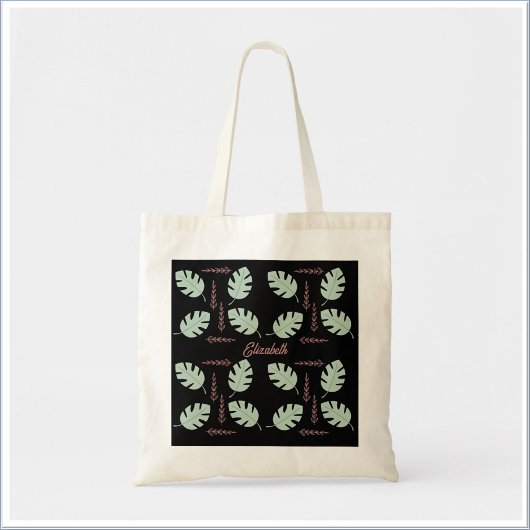 Palm Sage Groen & Roos Roze Tote Bag