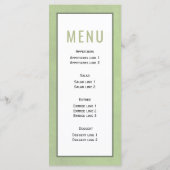 Palm séché pampas herbe sauge vert mariage menu (Dos)