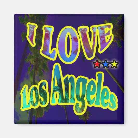 "Palm Sky: Ik hou van Los Angeles 4" Magnet Magneet (Voorkant)