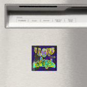 "Palm Sky : J'AIME Los Angeles 4" Magnet (In Situ (Lave-vaisselle))