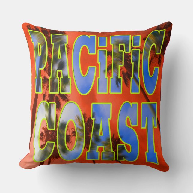 "Palm Sky: Pacific Coast"  Kussen (Voorkant)