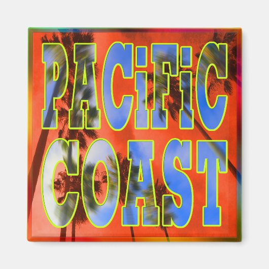"Palm Sky: Pacific Coast" Magnet Magneet (Voorkant)