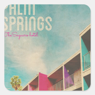 Palm Spring Hotel Vierkante Sticker