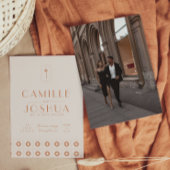 Palm spring retro bruiloft kaart