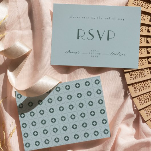 Palm Spring Retro Bruiloft RSVP Kaart